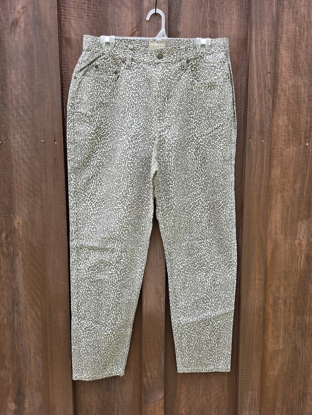 Liz Wear Cotton Leopard Print Jeans Pants